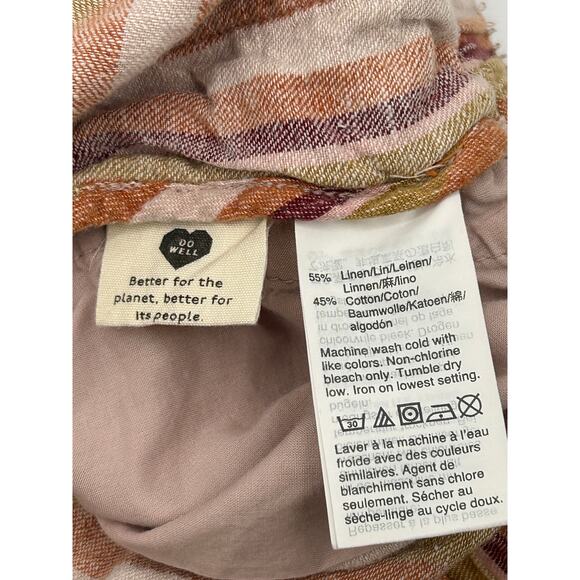 Madewell Linen/Cotton Rainbow Stripe Jogger Retro Shorts Womens size Extra Small - Picture 9 of 9